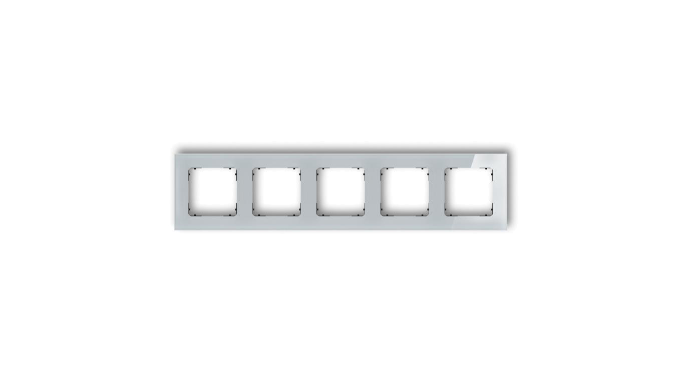 ICON Ramka uniwersalna pięciokrotna kwadratowa - efekt szkła (ramka: szara spód: czarny) 15-12-IRSK-5