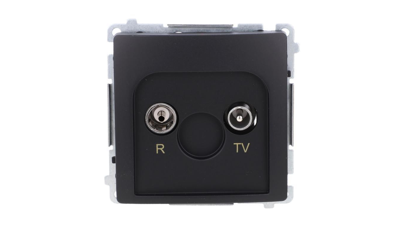 Simon Basic Gniazdo antenowe R-TV końcowe, separowane (moduł), 1x wejście: 5–862 MHz czarny BMZAR1/1.01/49