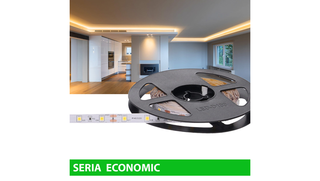 Taśma 12V 5m 300 led 24W biała ciepła smd2835