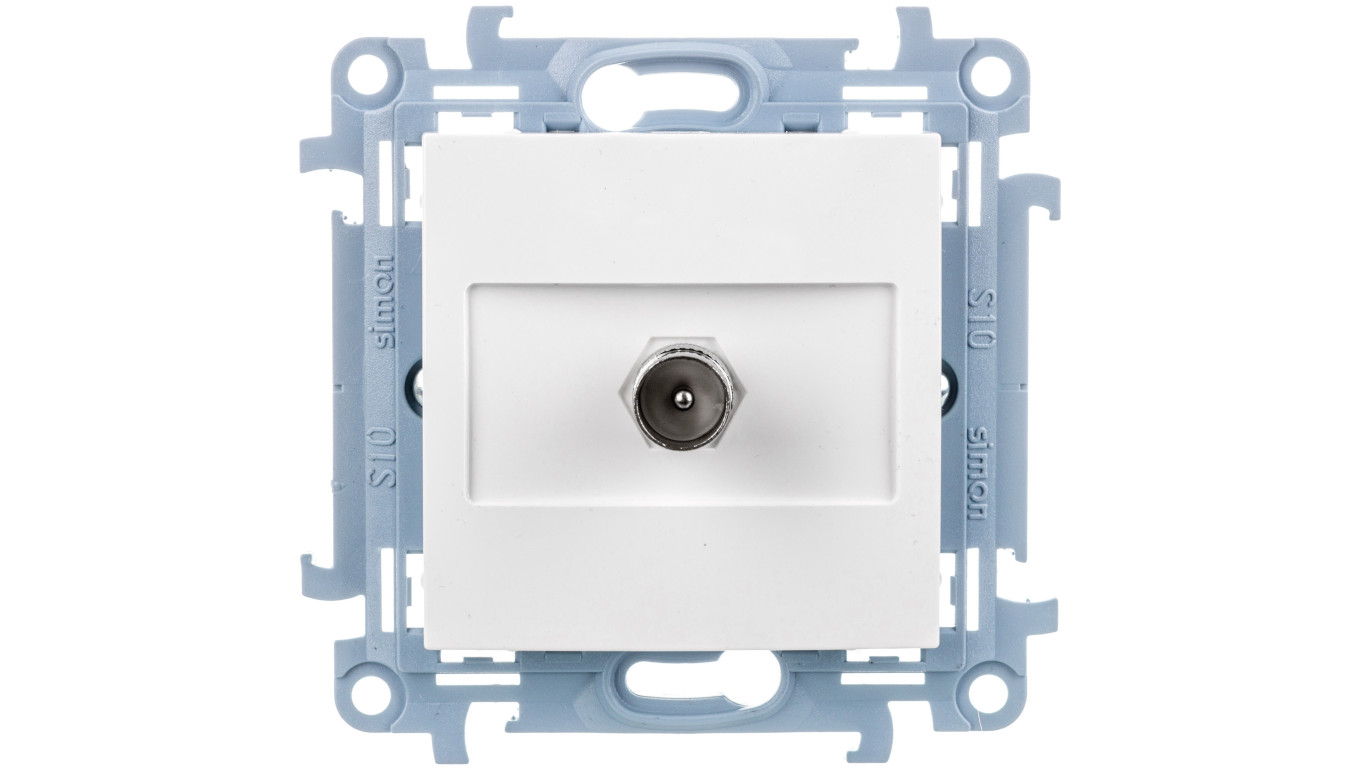 Simon 10 Gniazdo antenowe pojedyncze końcowe biały CAK1.01/11