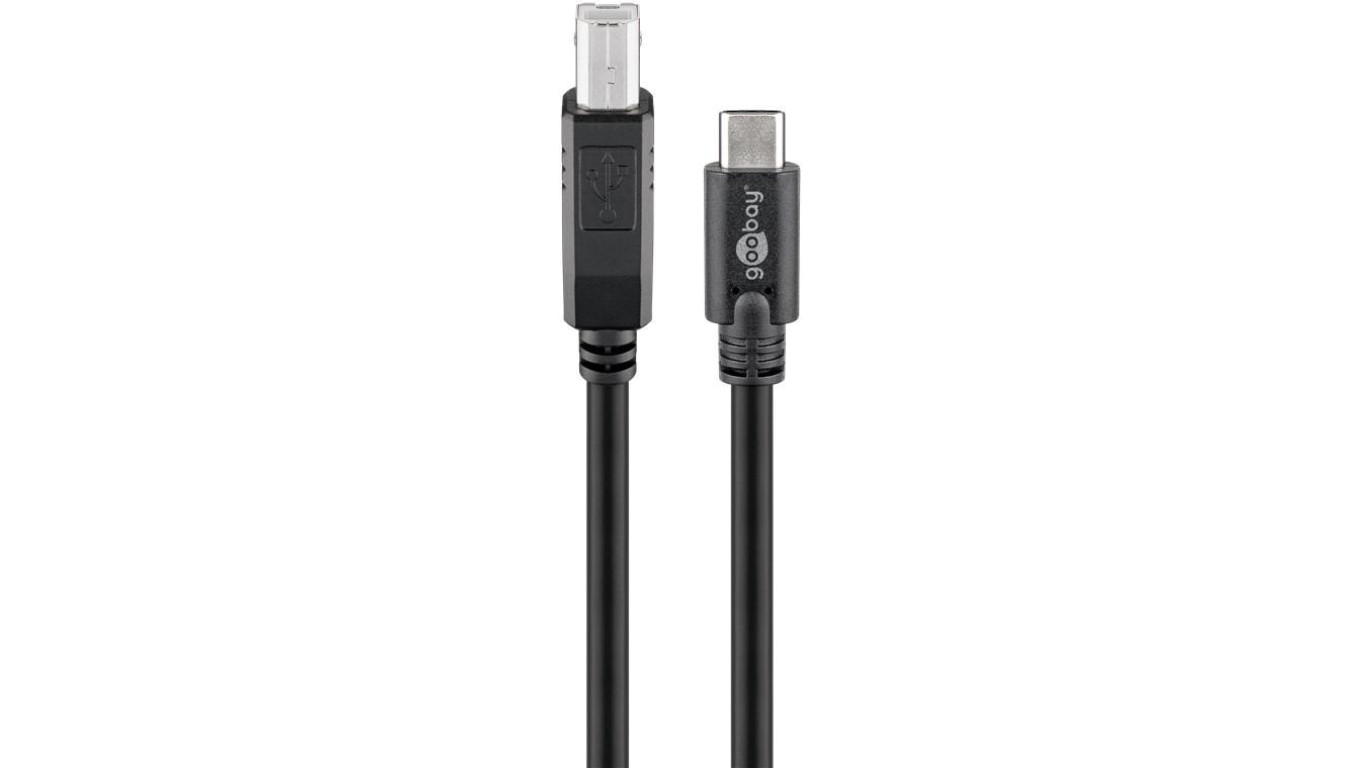 Kabel USB-C™ do B, czarny - Długość kabla 1 m