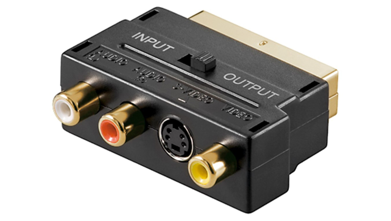 Adapter Scart do Composite Audio Video i S-Video, IN/OUT - Połączenie typu Wtyk scart (21-pinowy)