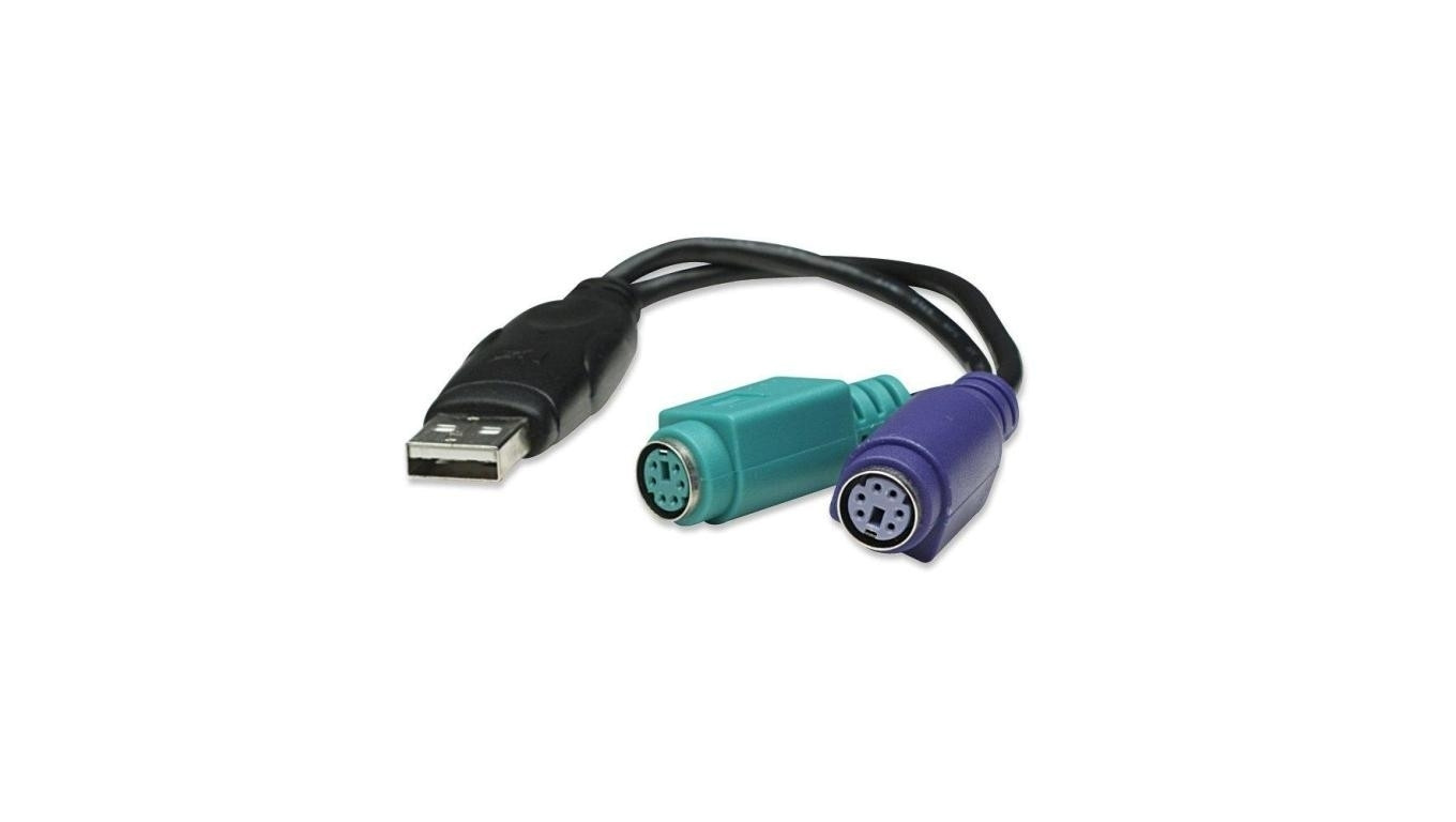 Konwerter Adapter USB na 2x PS/2 Klawiatura Mysz Manhattan