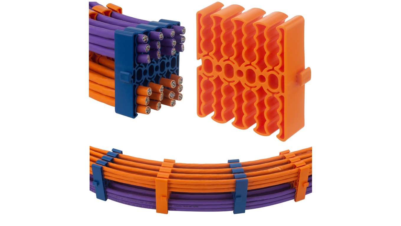 Organizator kabli sieciowych na 24szt. kabli pomarańczowy NEKU