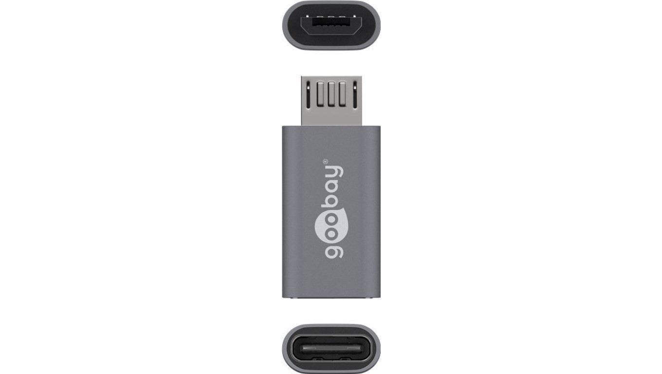 Adapter USB-C - microUSB 2.0 (typ B) szary 55553