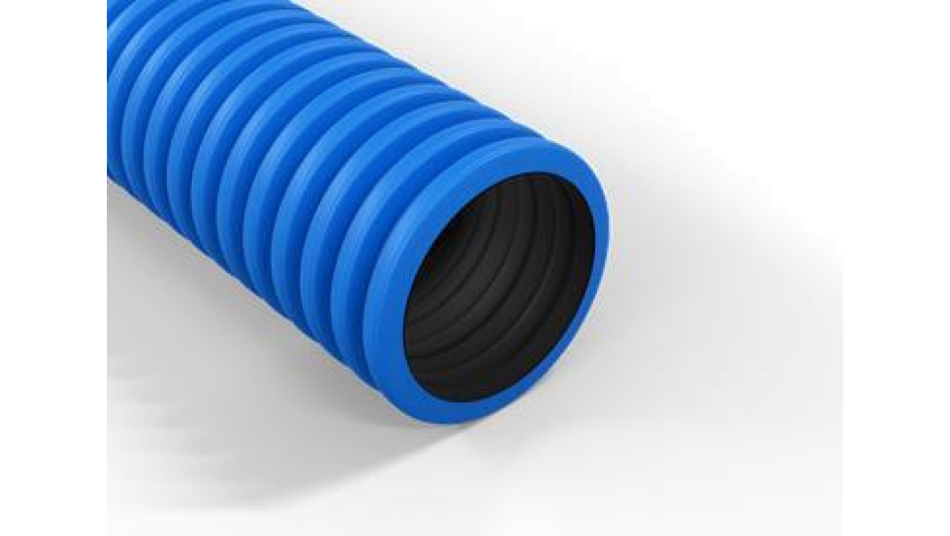 Rura osłonowa karbowana QRK 50/50 FLEX 50mm 450N niebieska, dwuwarstwowa w kręgu 50m – 020500005001