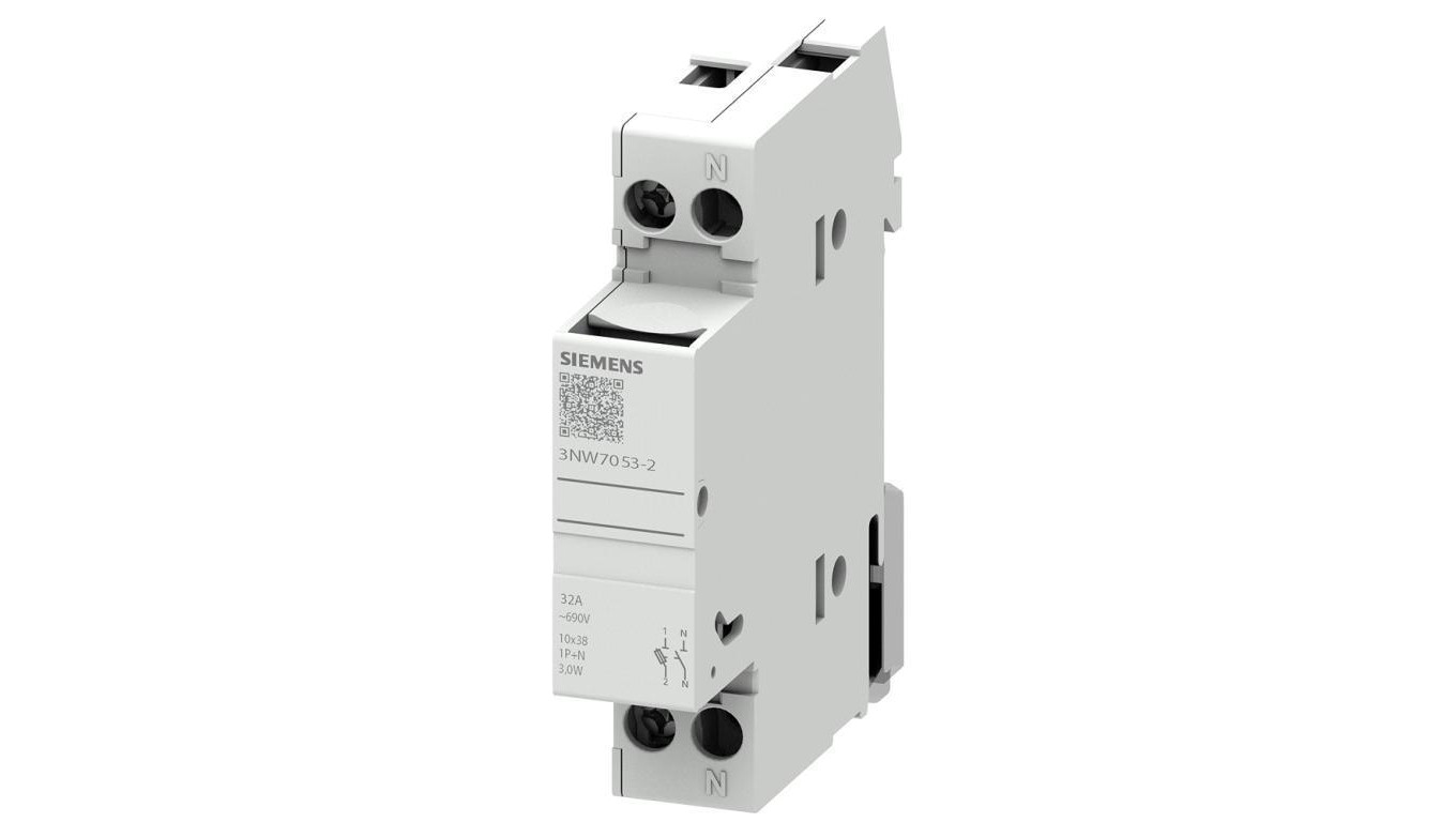 Podstawa bezpiecznikowa do wkładek cylindrycznych 10×38 mm 32A 1P+N 3NW7053-2