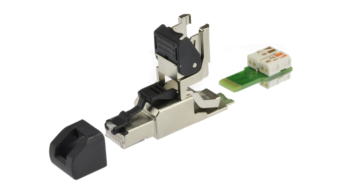 Wtyk beznarzędziowy RJ45 8P8C kat.6A ekranowany FTP Telegärtner