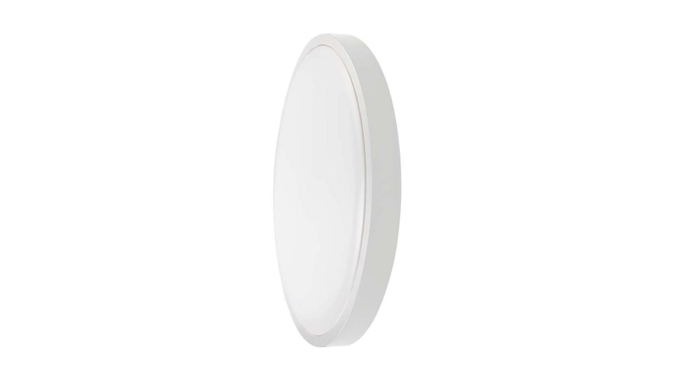 Plafoniera LED 18W 1800lm 4000K IP44 Okrągła fi225 Mleczny Biała Ramka z mikrofalowym czujnikiem ruchu 7660