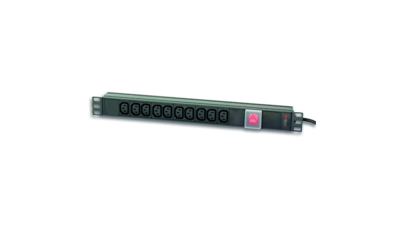 Listwa zasilająca Rack 1U 10X Gniazdo C13 Wtyk C14 Do Ups I-CASE STRIP-10C