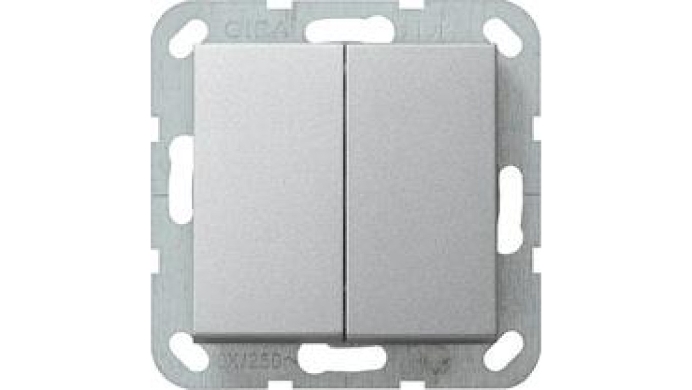 Gira Wyłącznik podwójny schodowy Gira System 55 aluminium