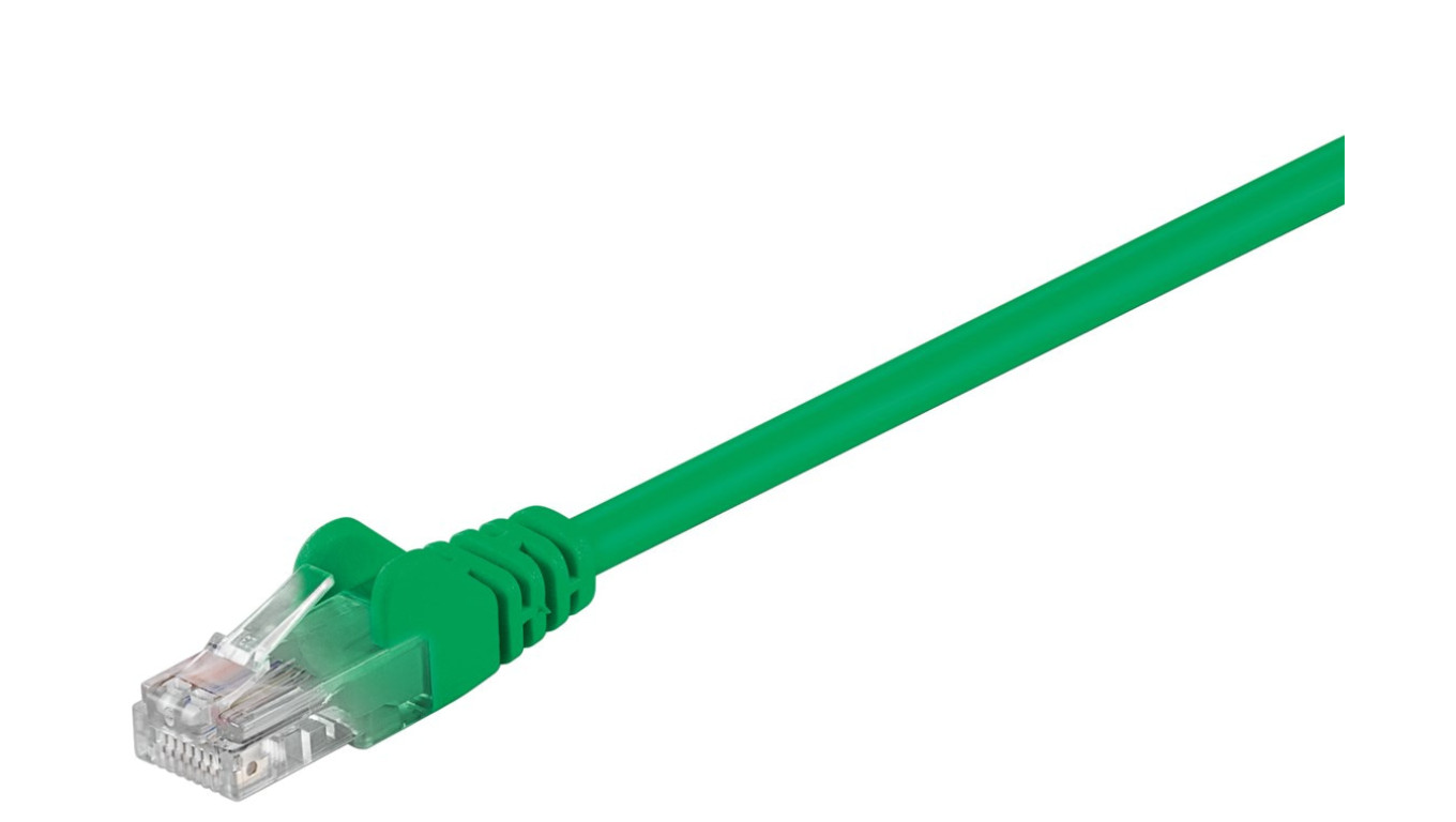 CAT 5e Kabel łączący, U/UTP, Zielony - Długość kabla 10 m