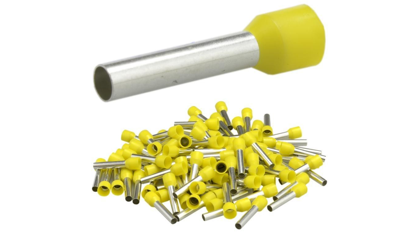 Końcówka tulejkowa izolowana typ HI / TE DIN 0,5mm2 / 6mm miedziana cynowana galwanicznie żółta ERKO 100szt.