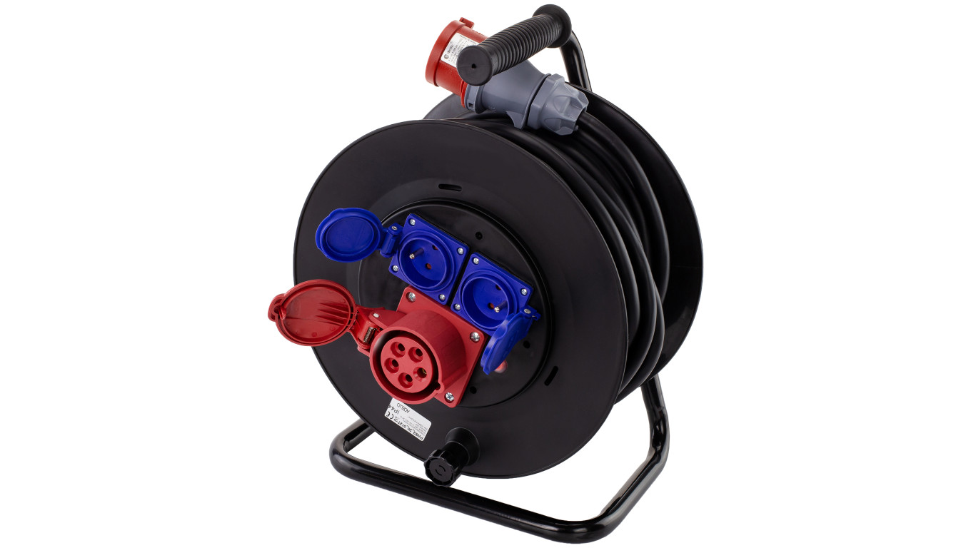 Przedłużacz siłowy na bębnie budowlany OW 5x2,5 16A 5p 20m