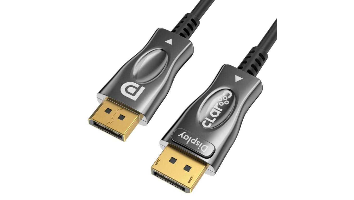 CLAROC Kabel optyczny DisplayPort 1.4 8K Ultra High Speed UHD AOC 8K@60 4K@120 płaski 20m
