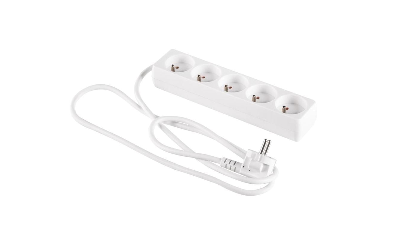 Przedłużacz 5-gniazd z/u 1,5m /H05VV-F 3G1/ biały PM-BW-5G-15