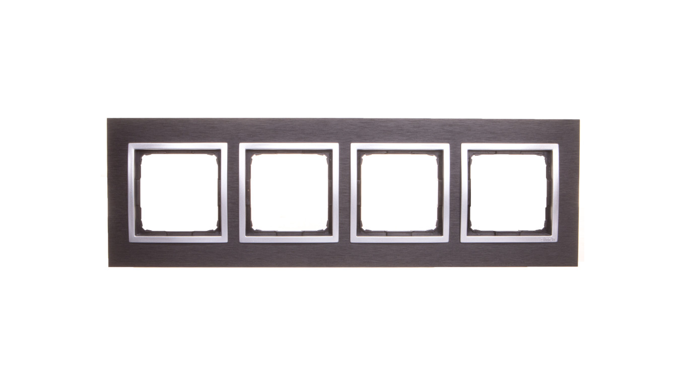 Simon 54 Nature Ramka poczwórna metal INOX YIN DRN4/78