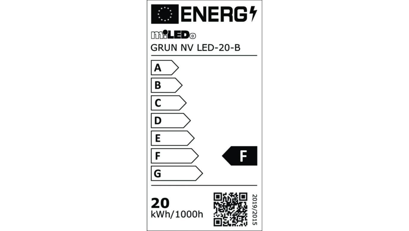 Projektor GRUN NV LED-20-B 1700lm 4000K barwa neutralna IP65 czarny 31391