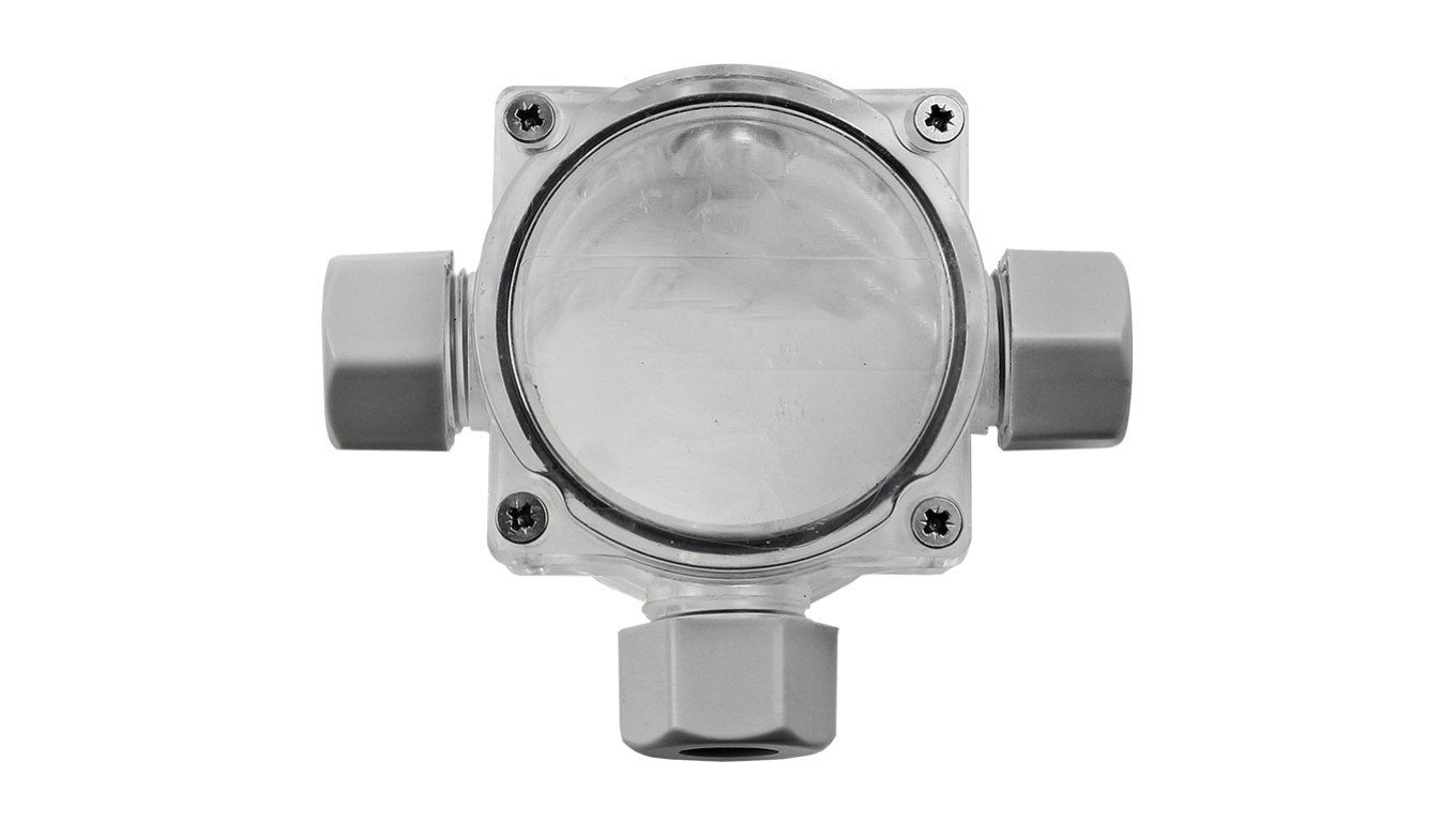 Puszka natynkowa instalacyjna hermetyczna 3-dławnicowa PG11 57x74mm 4-9mm2 transparentna IP68