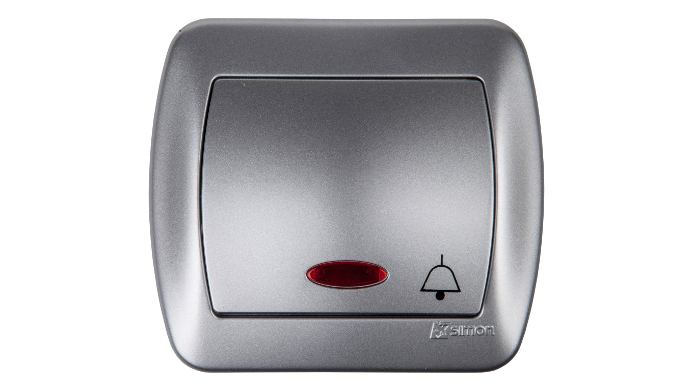 Simon Akord Przycisk /dzwonek/ z podświetleniem aluminium metalizowane AD1L/26