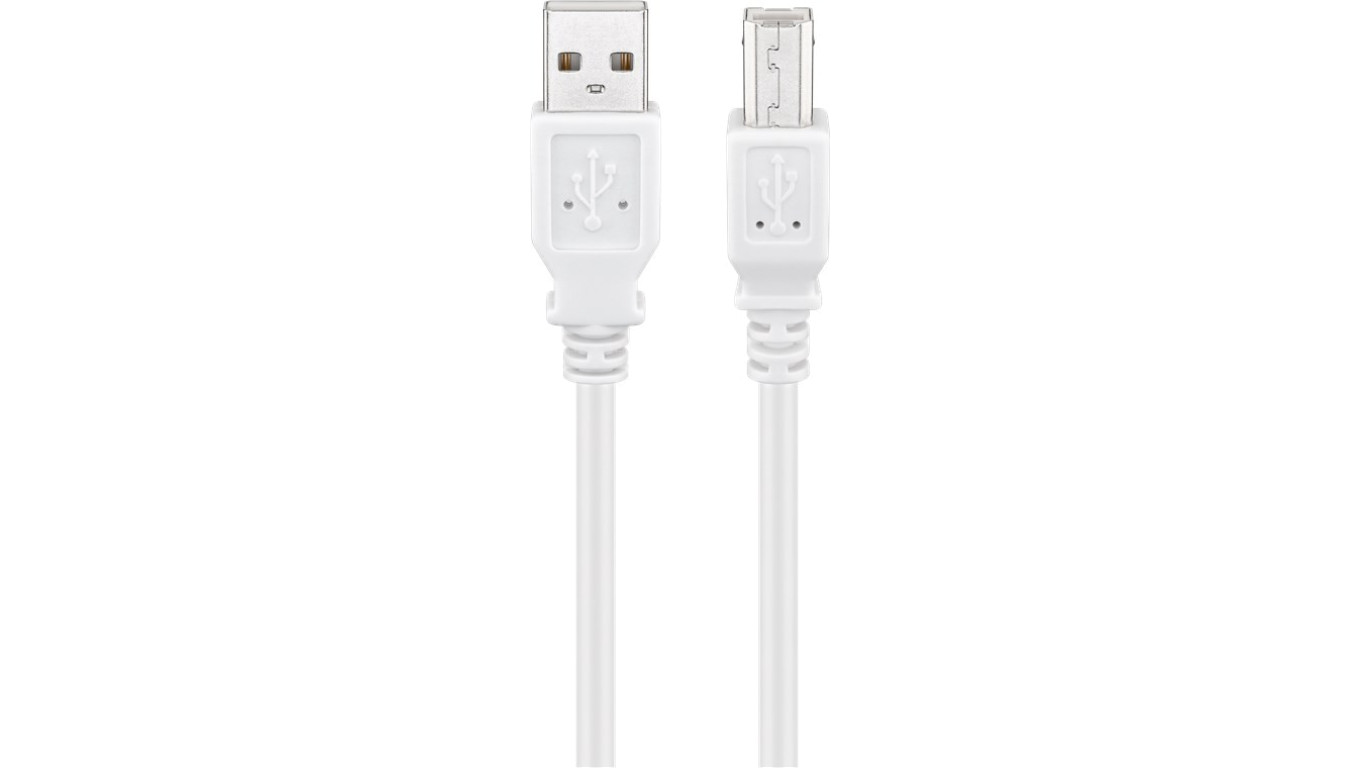 Kabel USB 2.0 Hi-Speed, Biały - Długość kabla 1 m