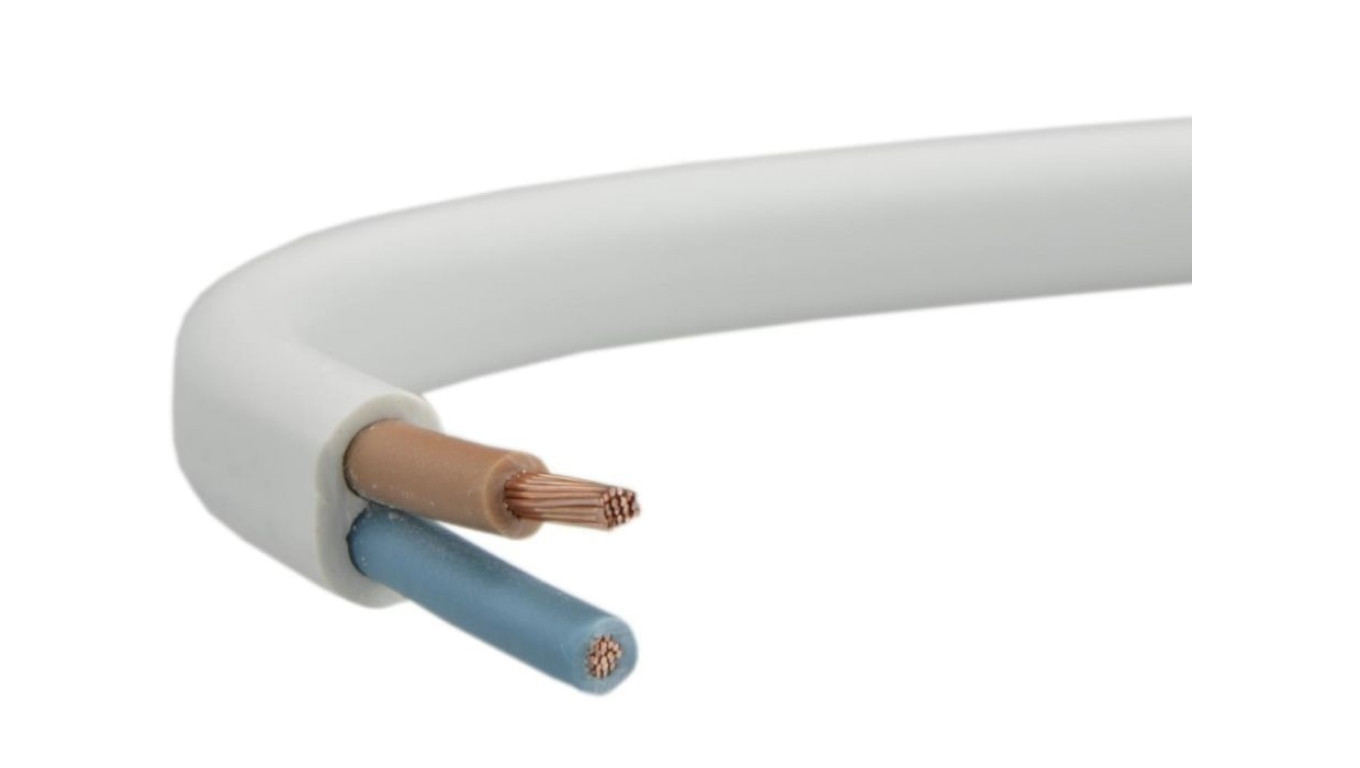 Przewód prądowy H03VVH2-F / OMYp 300V 2 1,5 płaski biały linka Elektrokabel /50m/