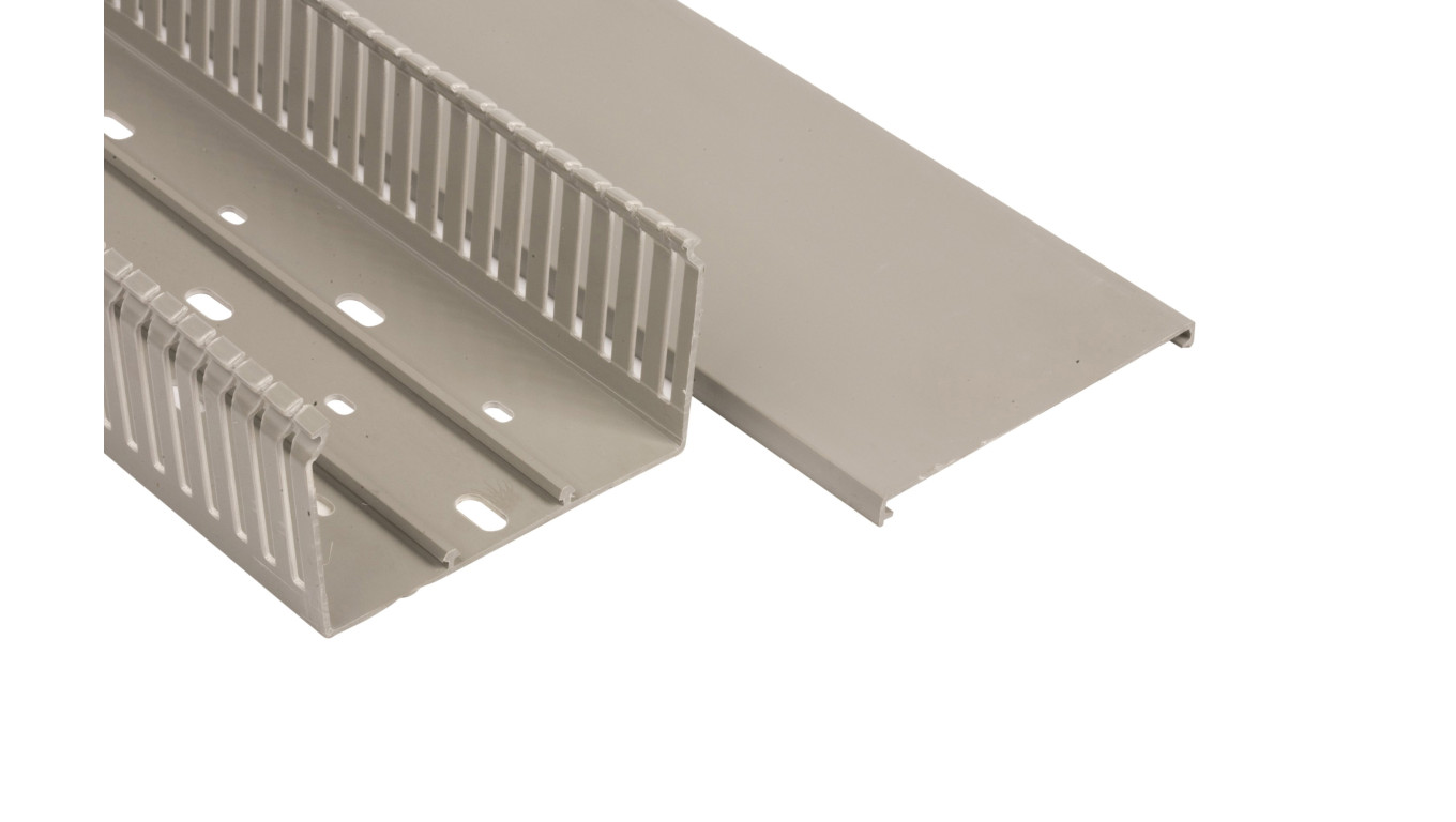 Korytko grzebieniowe samogasnące 100x60 szare z pokrywą PV UV /2m/ ECS10060 (opak. 20m)