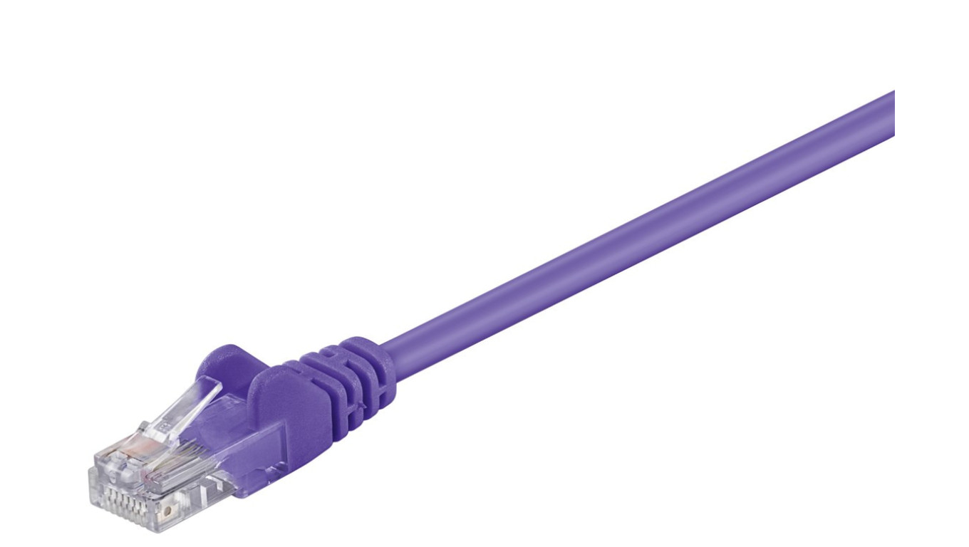 CAT 5e Kabel łączący, U/UTP, Fioletowy - Długość kabla 1 m