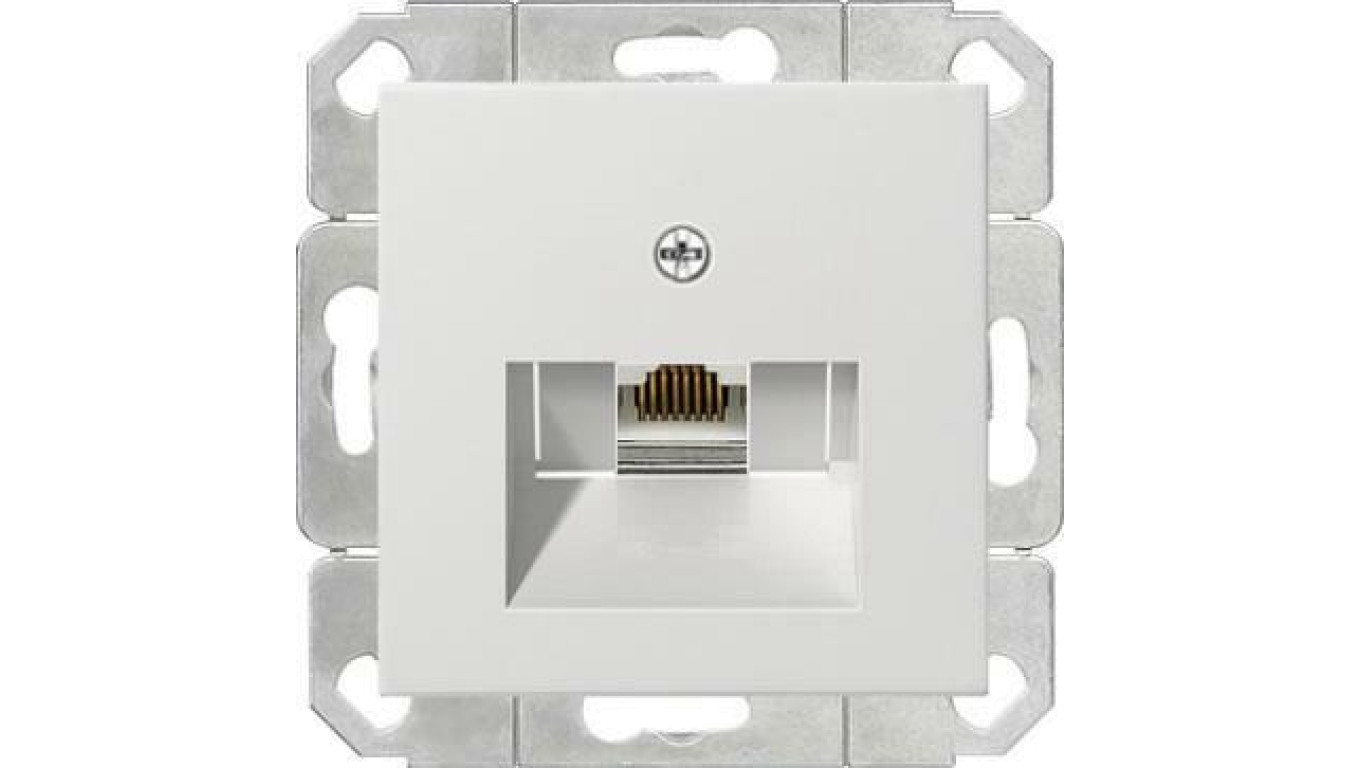 Gniazdo komputerowe poj. RJ45 cat. 6 Gira System 55 biały połysk