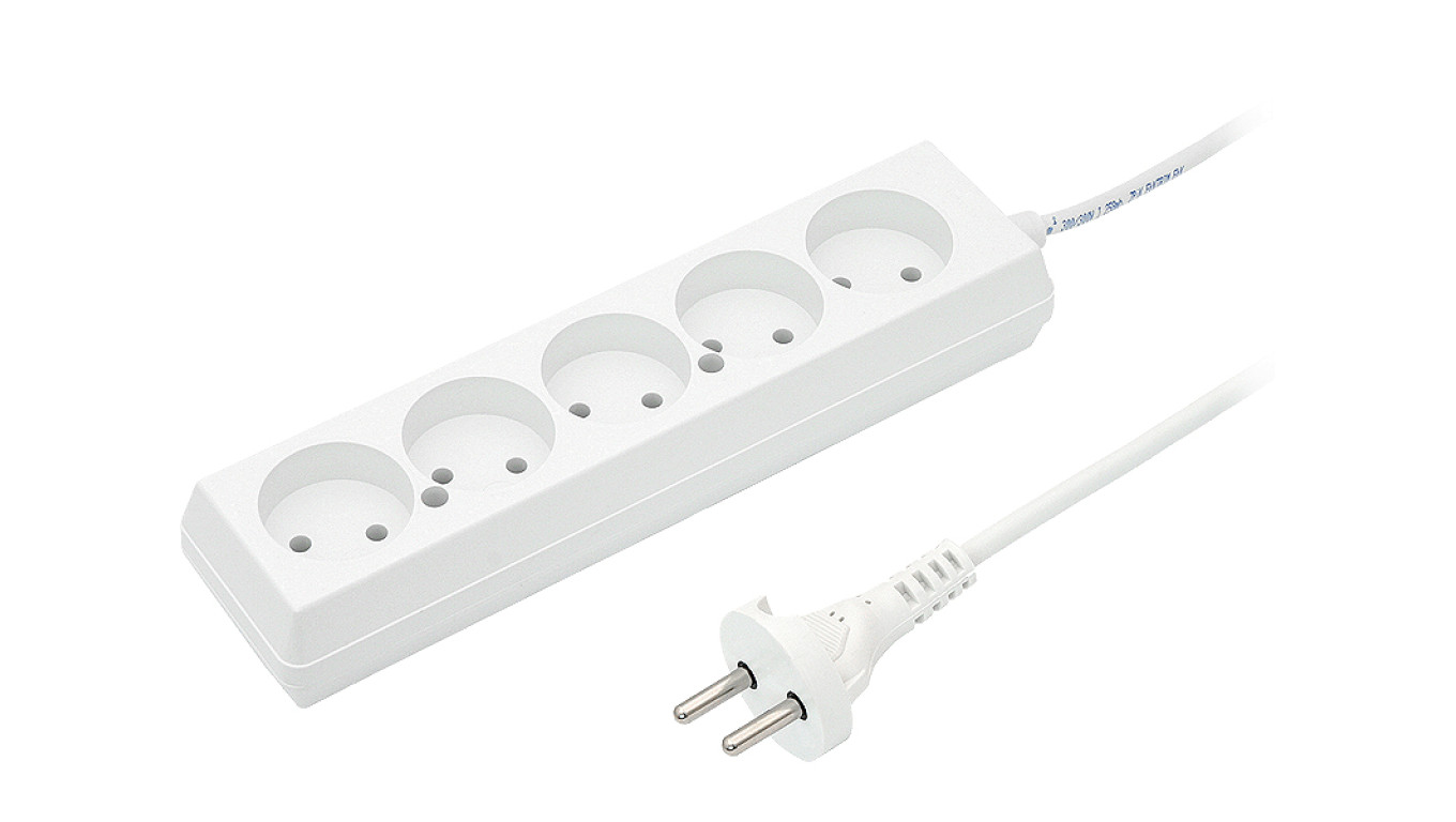 Przedłużacz 5-gniazd b/u 10A 1,5m /OMY 2x1/ biały PS-560 T-105750
