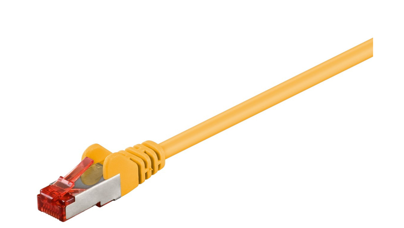 CAT 6 Kabel łączący, S/FTP (PiMF), Żółty - Długość kabla 3 m