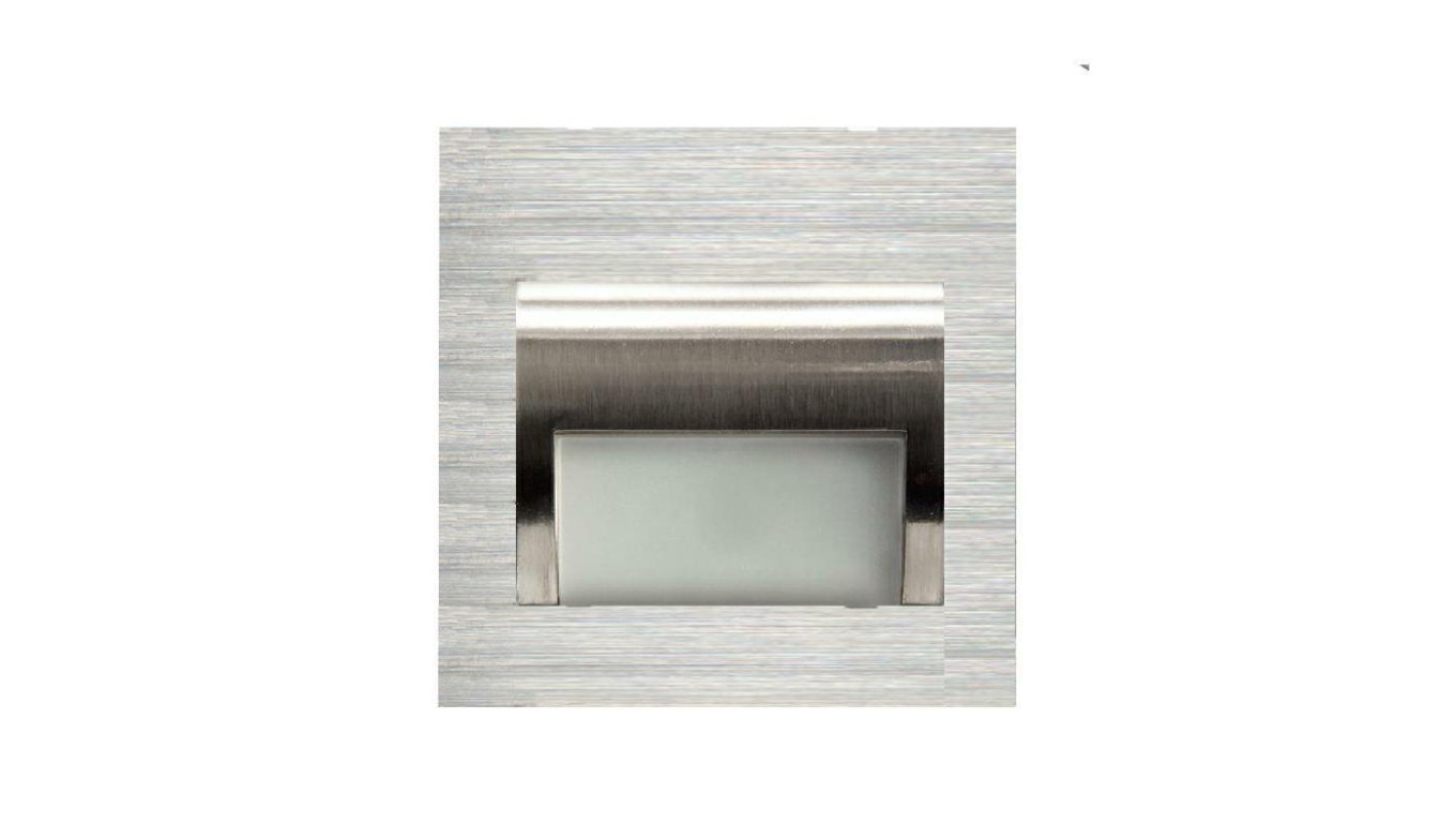 Oprawa Beryl srebrna szczotkowana zimna 6500K 1,5W 12V DC 9 led smd 3014 kwadrat do puszki fi 60