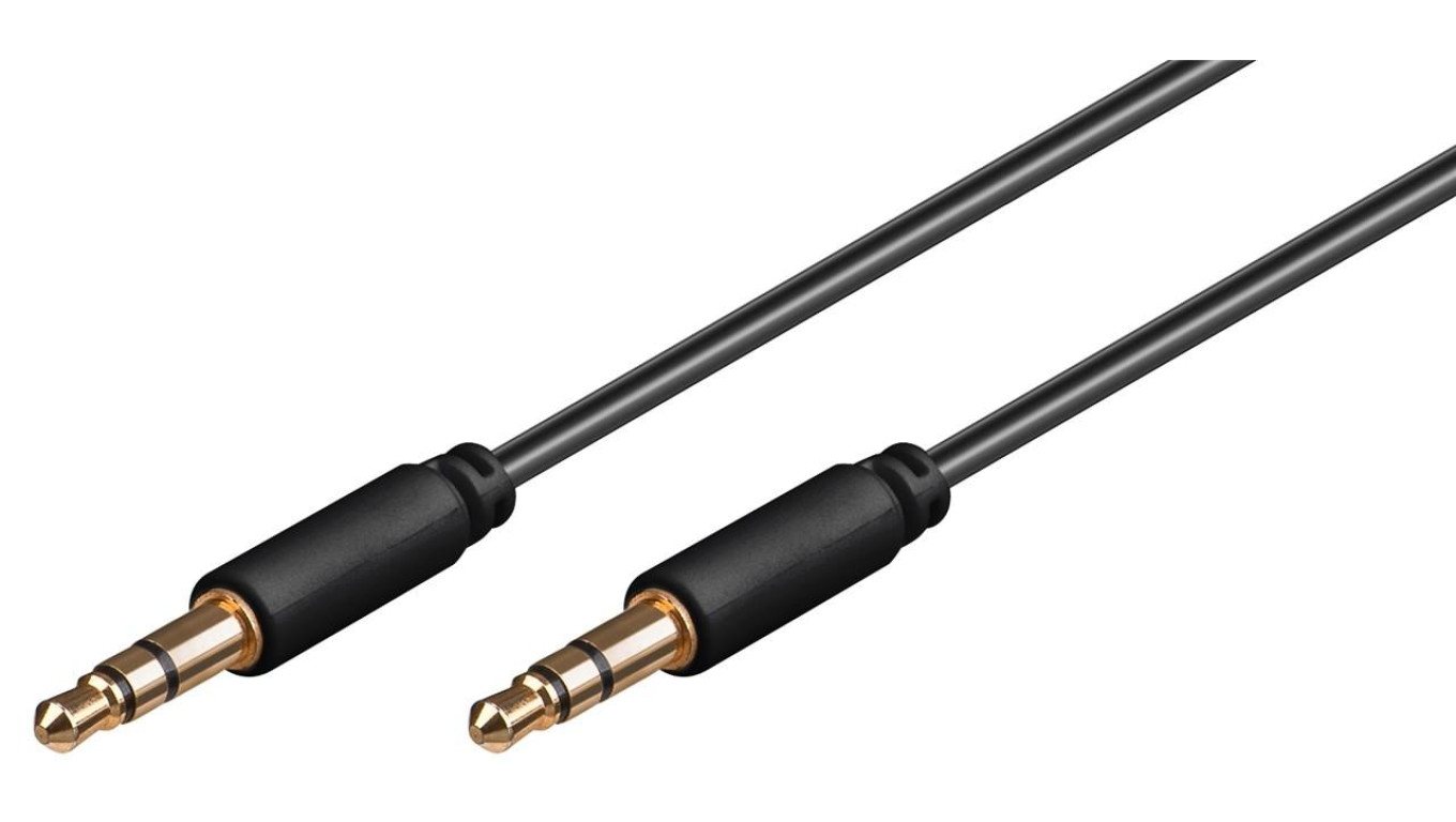 Kabel łączący audio AUX, 3,5 mm stereo 3-pinowy, cienki, CU - Długość kabla 1.5 m