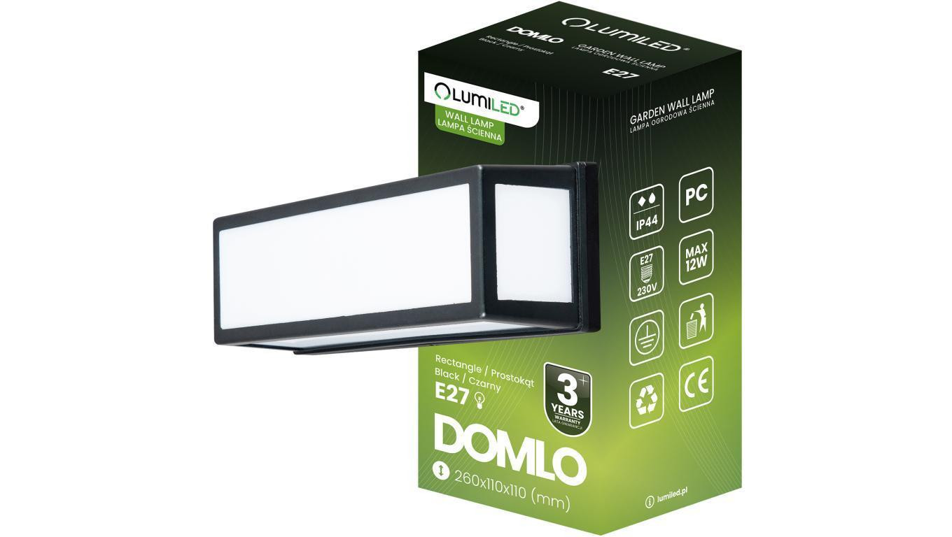 Kinkiet Ogrodowy Elewacyjny E27 Prostokątny DOMLO LUMILED
