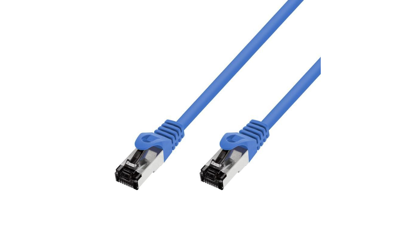 Patchcord LAN Miedź Kabel sieciowy skrętka Extralink Kat.8.1 S/FTP 0,5m 40G Niebieski