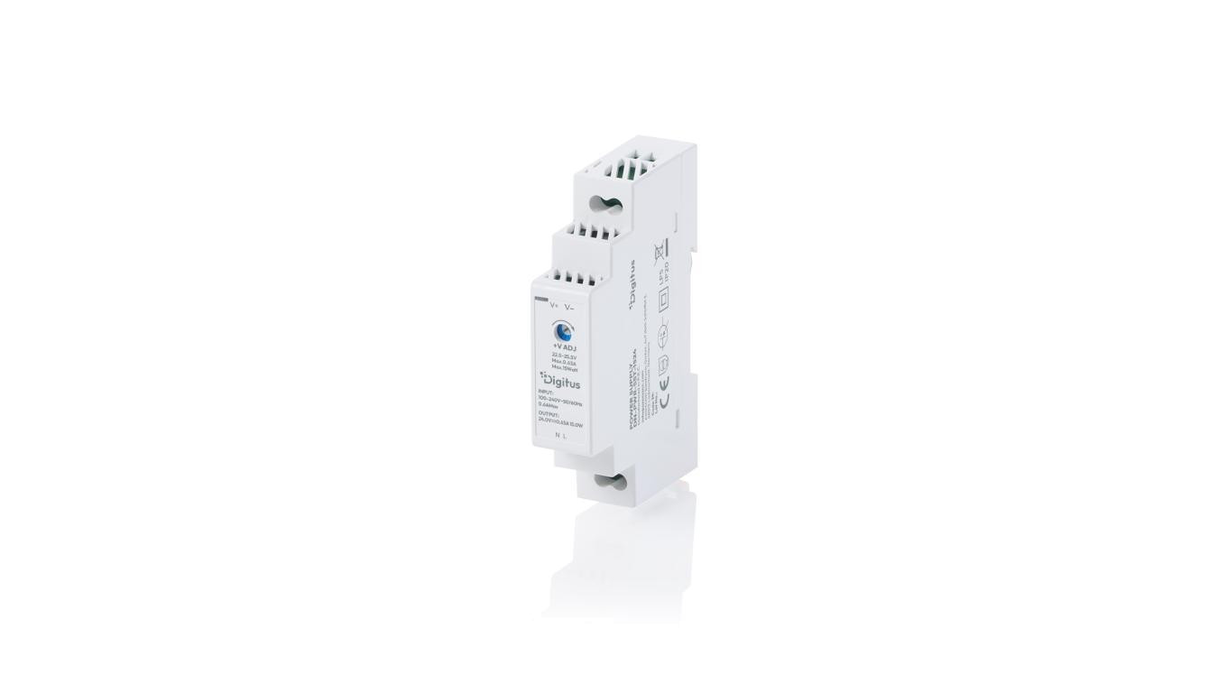 Zasilacz impulsowy na szynę DIN 24V DC 0.63A 15W typu Step-Shape (Ultra-Slim, klasa II) DN-PWR-SST-1524