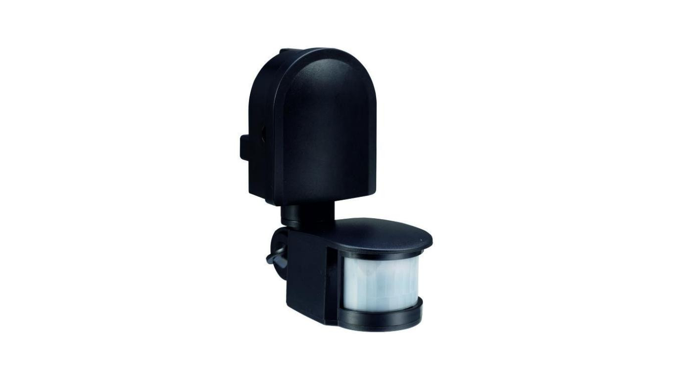 Czujnik ruchu PIR IP44 180 st. 300W zasięg 12m czarny CP-3C