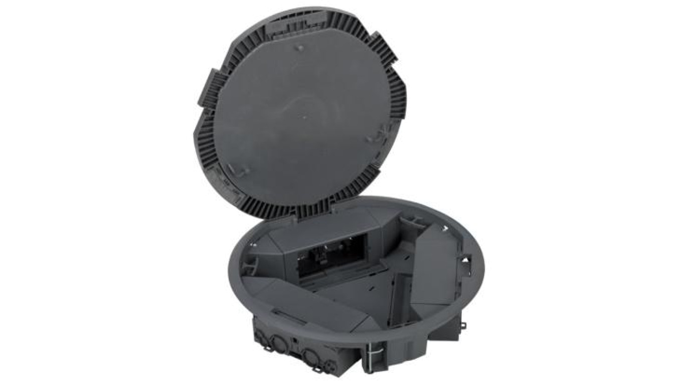 SIMON Connect Puszka KF podłogowa okrągła fi 300mm 6xK45 kątowa szara KF300C/1