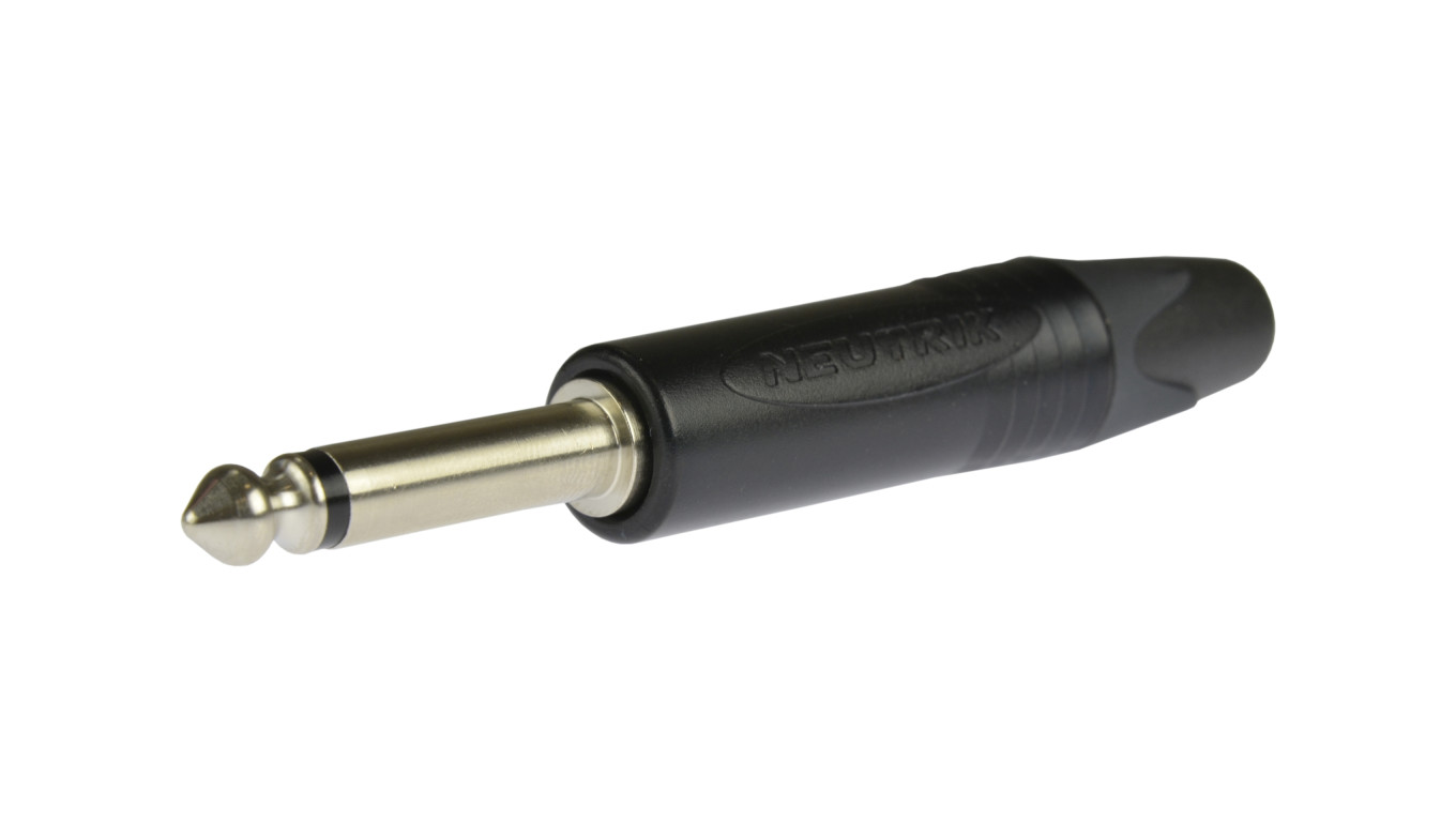 NEUTRIK Wtyk instrumentalny Jack 6,3mm Mono na kabel do 7,0mm niklowany czarny NP2X-BAG
