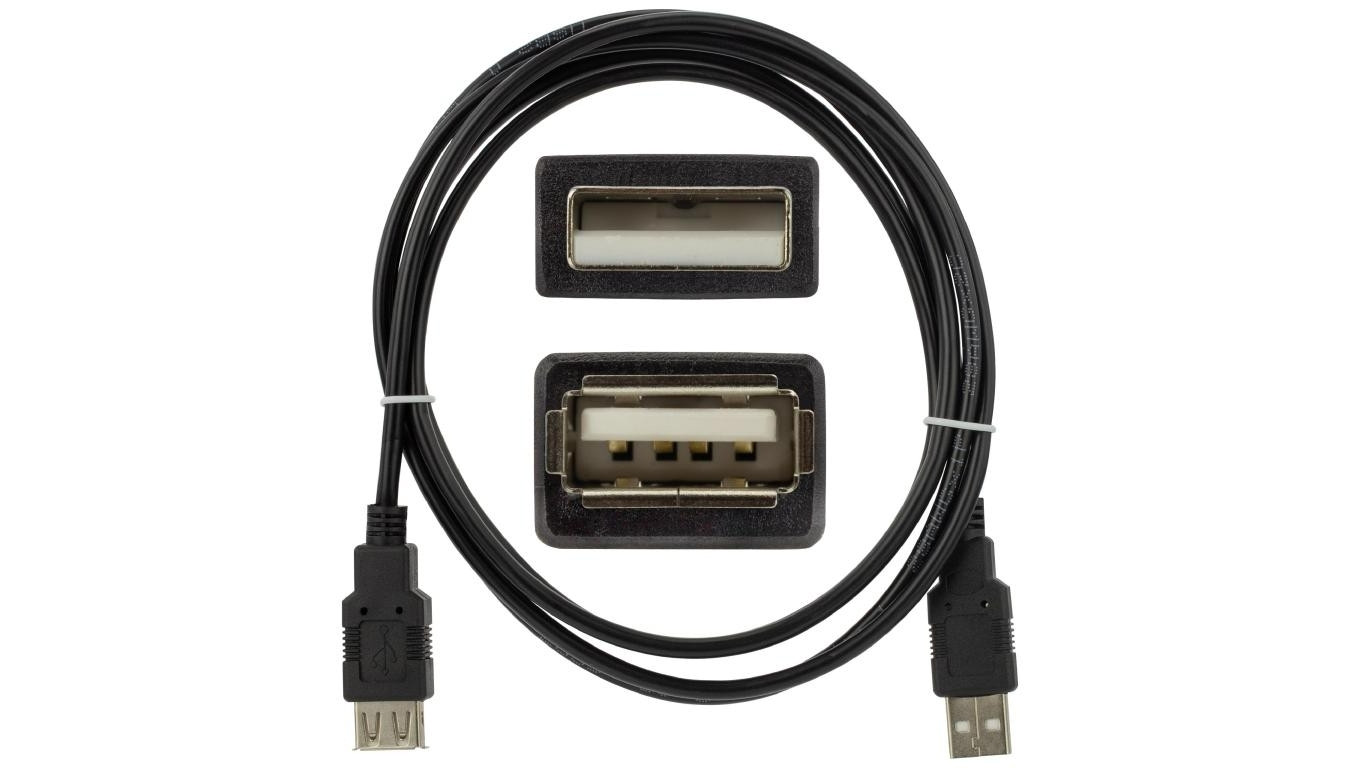 NEKU Kabel przedłużacz USB 2.0 A (wtyk / gniazdo) czarny 1,8m