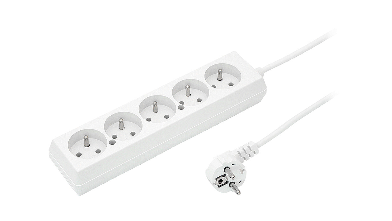 Przedłużacz 5-gniazd z/u 10A 3m /OMY 3x1/ biały PS-570 T-105810