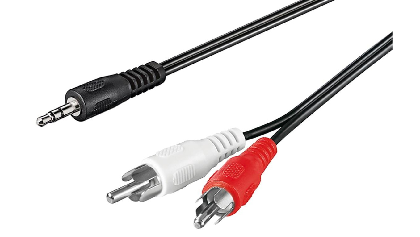 Kabel przejściowy audio AUX, wtyk jack 3,5 mm na wtyk cinch stereo - Długość kabla 0.5 m