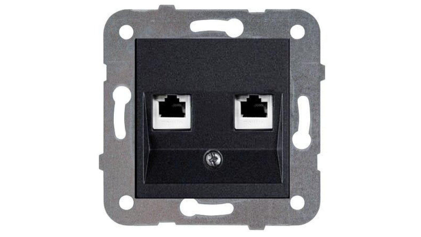 NOVELLA gniazdo 2xRJ45 komputerowe KAT. 5e czarne 92105534M