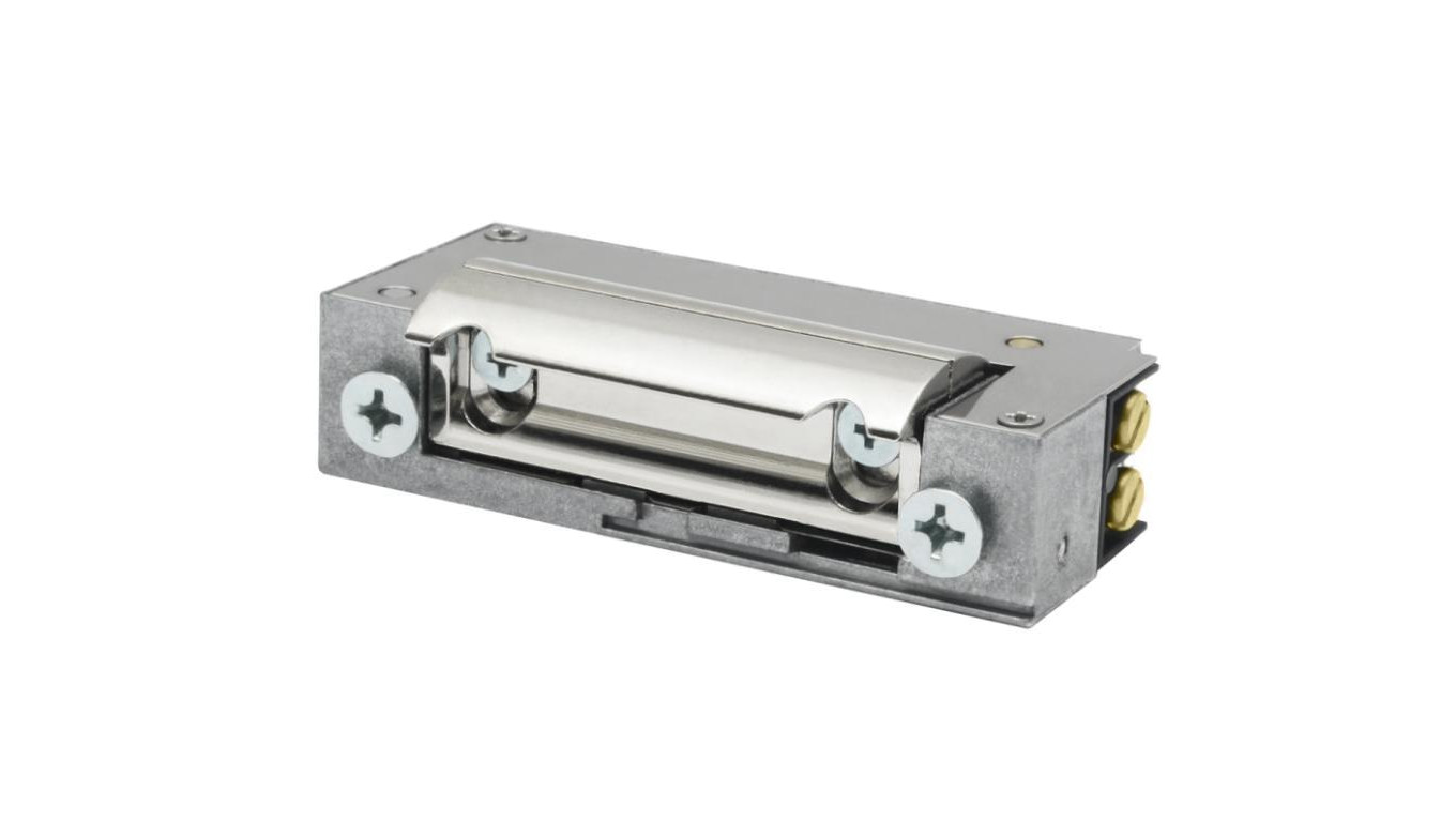 Elektrozaczep Hartte XS00UP niskoprądowy wąski z pamięcią oraz uniwersalnym zasilaniem 12-24V AC/DC