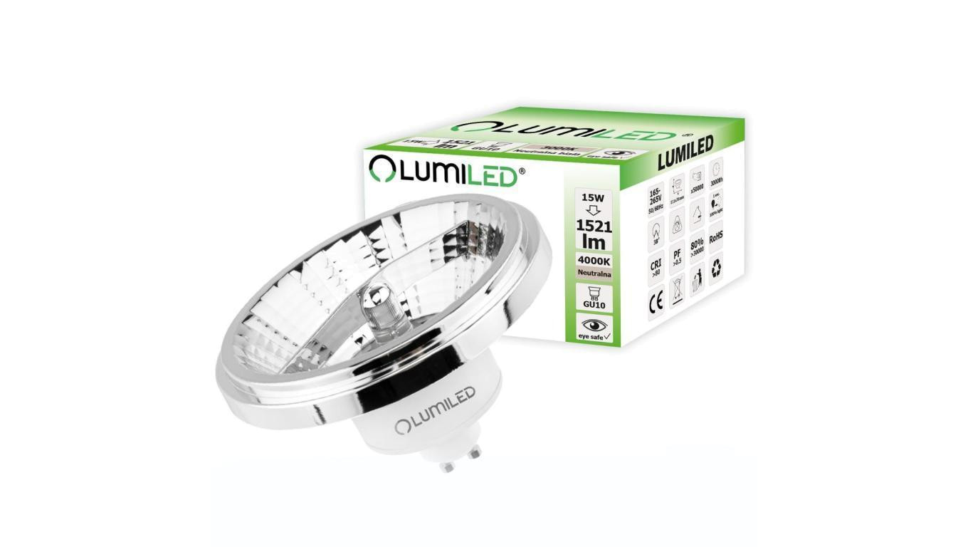 Żarówka LED GU10 ES111 15W = 100W 1521lm 4000K Neutralna 24 Srebrna LUMILED