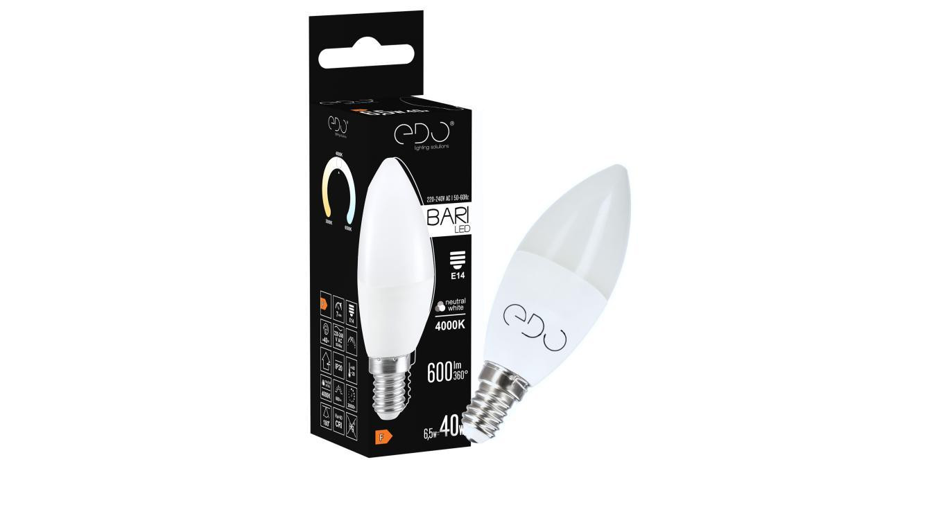 Żarówka BARI LED 6,5W NW świeczka, E14, 4000K, 600lm, 220-240V EDO777663 EDO