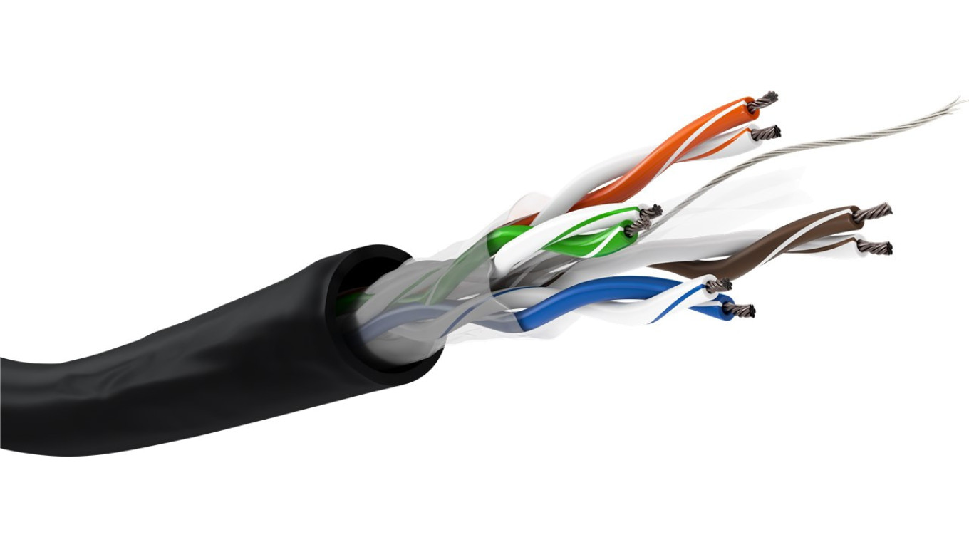 CAT 6 kabel sieciowy napowietrzny, U/UTP, czarny - Długość kabla 100 m