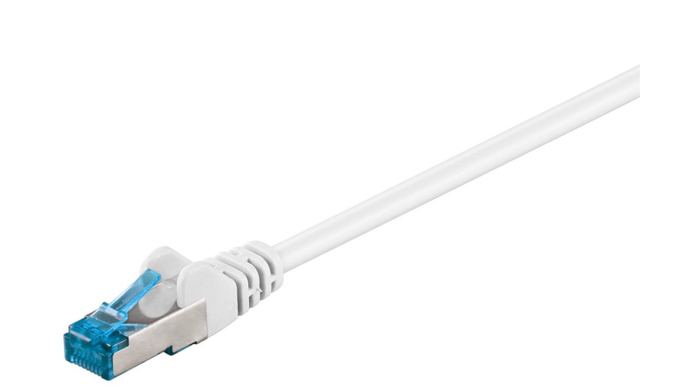 CAT 6AKabel łączący, S/FTP (PiMF), biały - Długość kabla 0.25 m