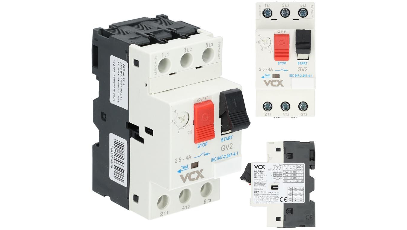 Wyłącznik silnikowy 2,5-4,0A 3P 6kV 230/400V GV-2 VCX
