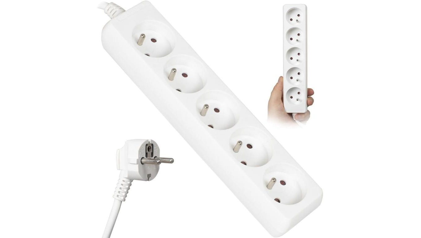 Przedłużacz sieciowy 5 gniazd 5m bez przeł. biały LB0084-5 LIBOX